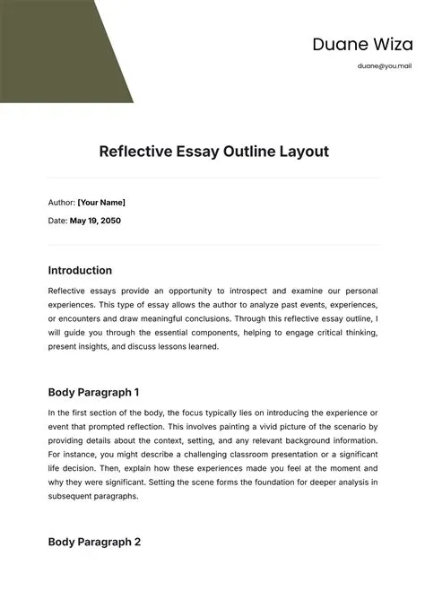 Free Reflective Essay Templates, Editable and Printable