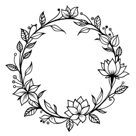 Clipart Circle Flower Frames Black And White - Infoupdate.org