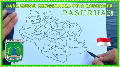 Cara menggambar PETA KABUPATEN PASURUAN dengan mudah & lengkap | How to ...