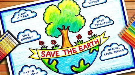 Earth Day Drawing | Earth Day Poster | Save Earth Save Environment ...