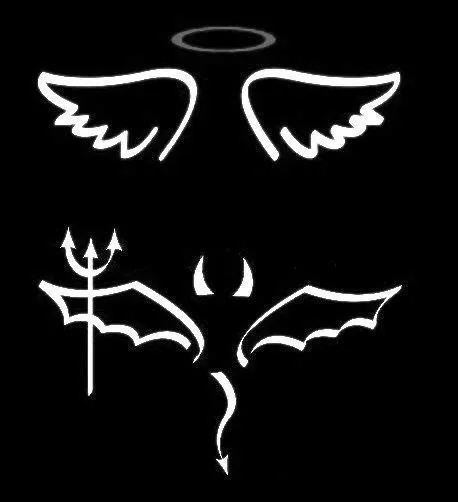 von Sara Moon auf Tails Of Two Species | Engel teufel tattoo ...