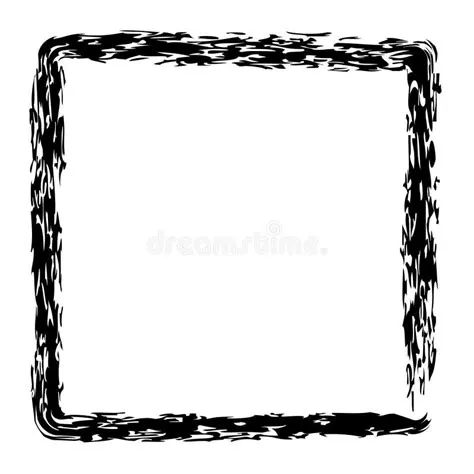 Vector Simple Square Frame from Black Crayon, at White Background Stock ...