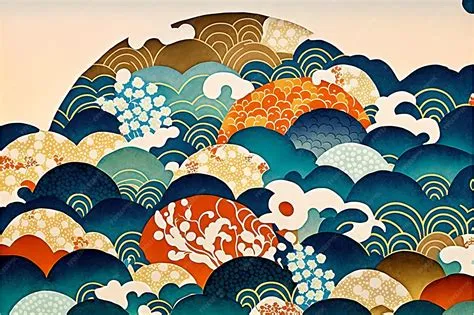 Premium Photo | Illustration of japanese art pattern background ...