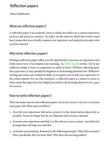 29+ Reflection Paper Examples to Download