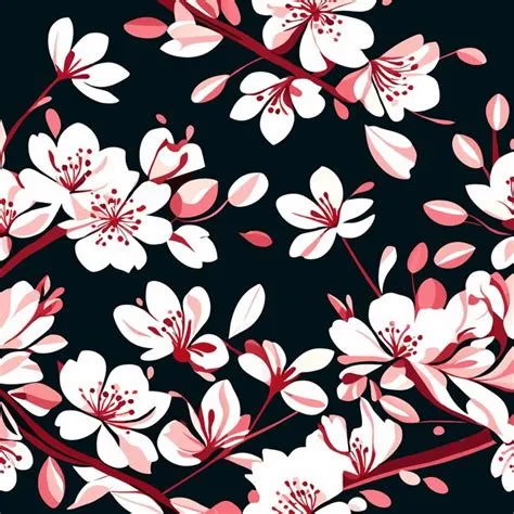 Premium Vector | Cherry sakura blossoms spring pattern background