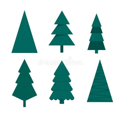 Stylized Tree Silhouettes. Geometric Pine Shapes. Minimal Green Icons ...