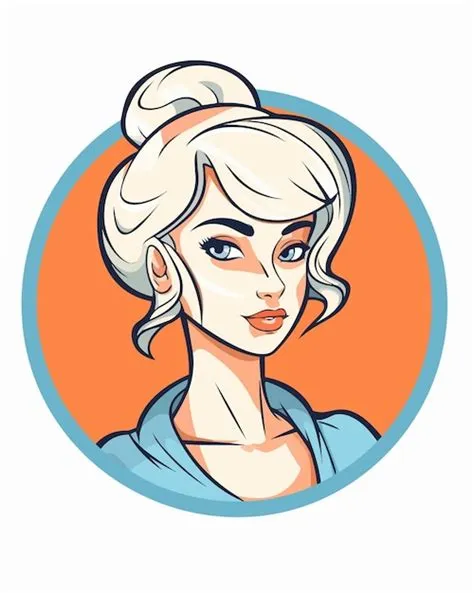 Logo de jolie fille blonde | Vecteur Premium