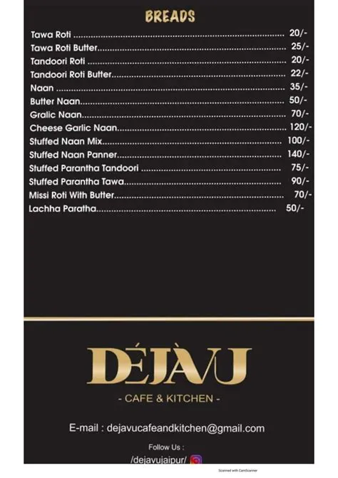 Dejavu Cafe & Kitchen, 25% Off On Food & Soft Bev. + Extra 25% Off On ...