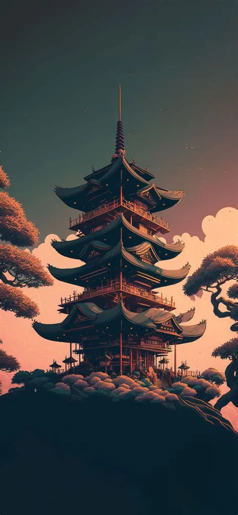Japanese Pagoda Aesthetic Wallpaper - Pagoda Wallpaper iPhone
