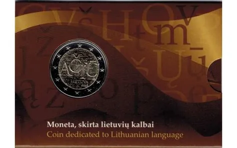 Litauen 2 Euro 2015 Die litauische Sprache Coincard - Litauen - Länder ...