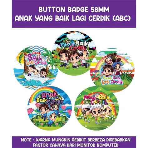 BUTTON BADGE SAFETY PIN - ANAK YANG BAIK LAGI CERDIK (MURID) | Shopee ...