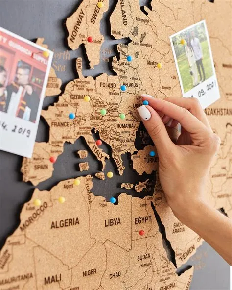 Push Pin Travel Map, Large Push Pin Black World Map, Detailed World Map ...