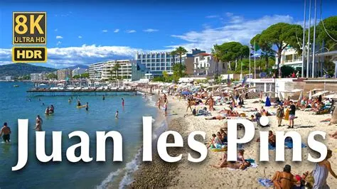 8K Ultra HDR - Juan les Pins walking tour, August 29 2023, France - YouTube