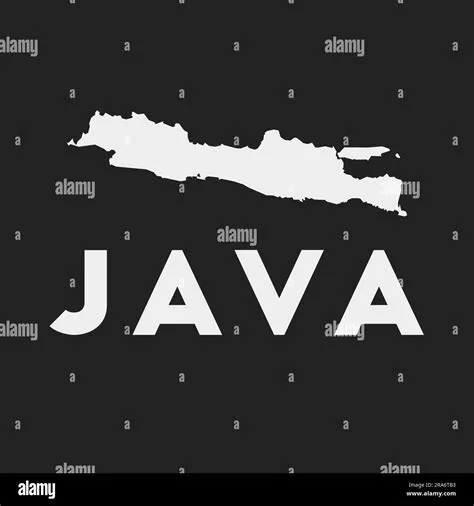 Java icon. Island map on dark background. Stylish Java map with island ...