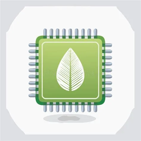 Microchip Features Single Leaf Etching Representing Nature Technology ...