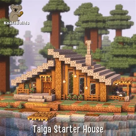 Minecraft: Taiga Starter House | Minecraft house tutorials, Minecraft ...