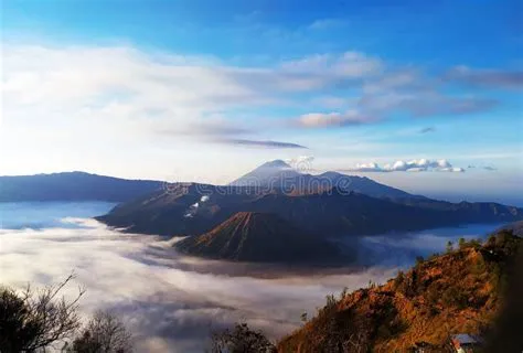 Panorama at Mountain Bromo Probolinggo City East Java Indonesia Stock ...