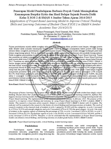 Skills and Learning Outcomes of Student Class X SOS 2 in SMAN 4 Jember ...