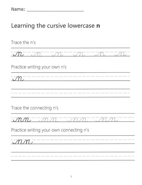 Cursive n – How to Write a Lowercase n in Cursive