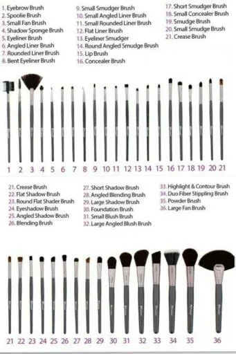 Makeup Brush Chart Explained