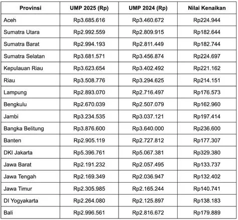 Daftar UMR 2025 Seluruh Provinsi di Indonesia & Kenaikannya