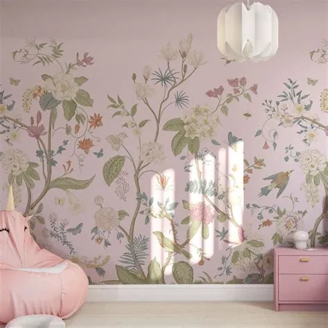 Pink Chinoiserie Design Elegant Wallpaper Mural – Wallpapered Ltd.