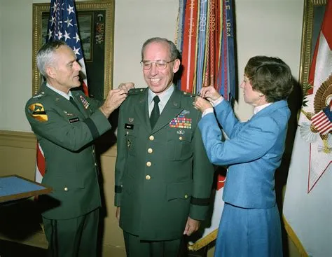 General (GEN) John A. Wickham Jr., US Army CHIEF of STAFF (left), pins ...