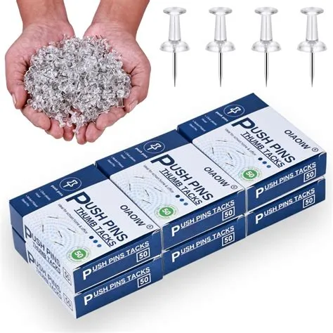 Amazon.com: 300pcs Clear Push pins for Bulletin Board Thumb Tacks for ...