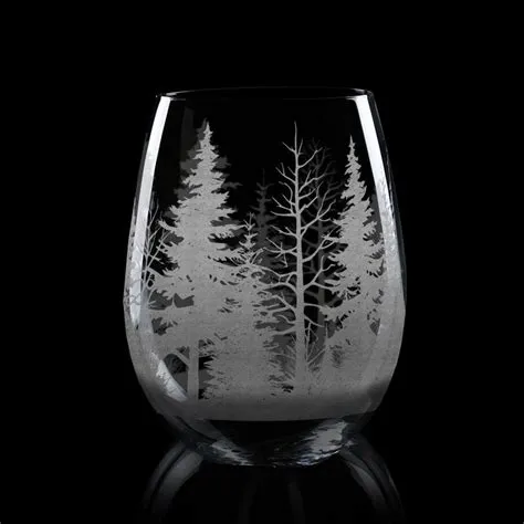 Etched Glass Pine Tree - Etsy UK