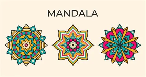 Colorful Collection Of Indian Mandala. Pattern Design Concept Vector ...