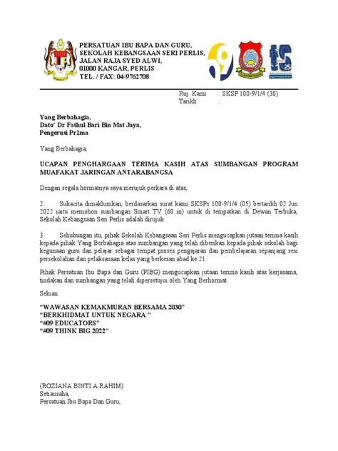 Surat Penghargaan Terima Kasih | PDF