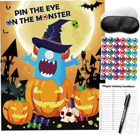 Amazon.com: PARTYLOUD Halloween Party Games - Pin The Eye On The ...
