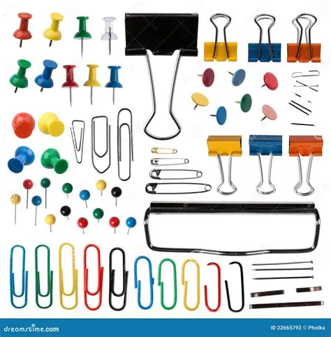 Pins and Paper Clips Collection Stock Photo - Image of clip, white ...