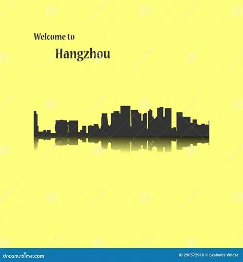 Hangzhou, China City Silhouette Stock Vector - Illustration of contour ...