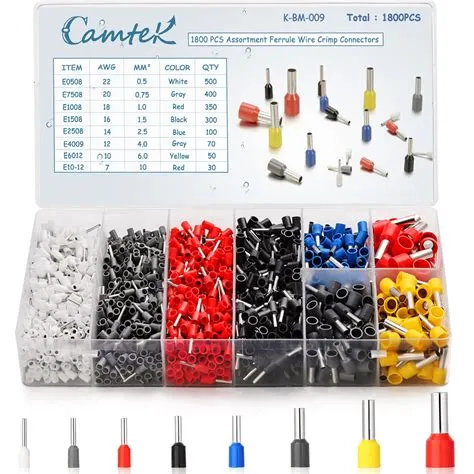 1800pcs Wire Ferrules Terminals Kit, Camtek Ferrule Crimping Kit ...