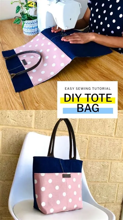DIY CUTE TOTE BAG | Tote bags sewing, Sewing handbag, Tote bag pattern free