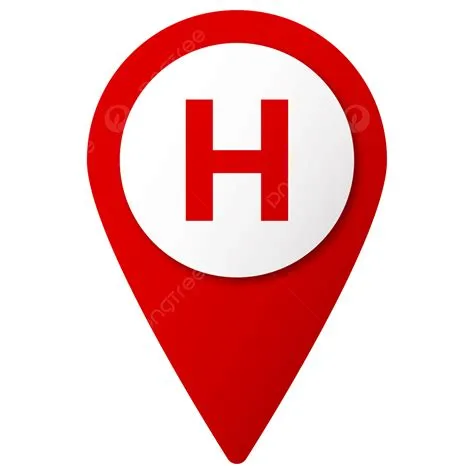 Hospital Location Pin Icon In Red Color, Location Pin, Hospital, Folder ...
