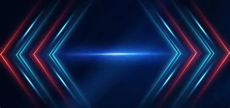 Abstract technology futuristic glowing blue and red light lines with ...