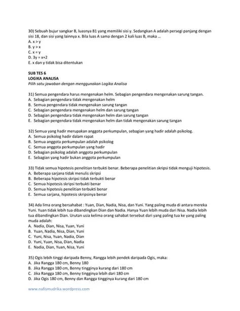 Tes Potensi Akademik | PDF