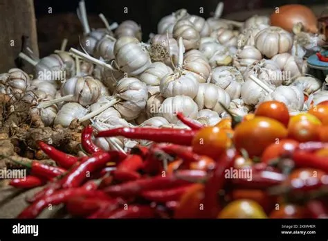 Indonesia, Java, Probolinggo, Pasar Baru Market, local produce and fish ...