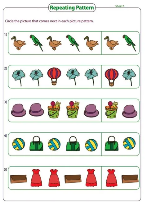 Grade 3 repeated pattern worksheet - Worksheets Library
