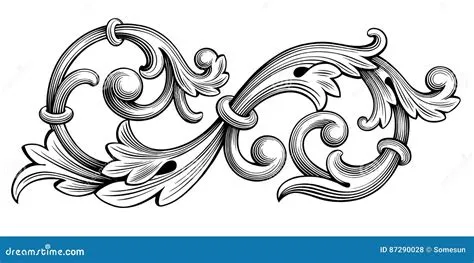 Vintage Baroque Victorian Frame Border Monogram Floral Ornament Scroll ...