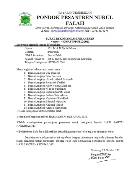 Surat Rekomendasi Ikut Lomba | PDF