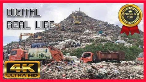 4K HDR | MOUNTAIN OF WASTE IN INDONESIA. BANTAR GEBANG, BEKASI. WEST ...
