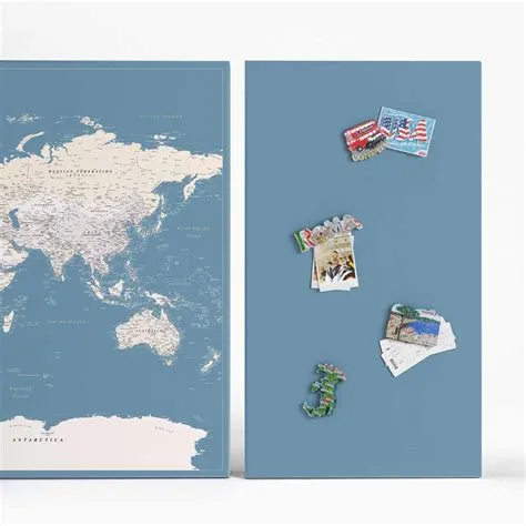 Decorative Magnet Board or Pin Board, Travel Magnet Collection Display ...