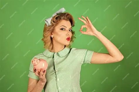 Premium Photo | Expense management savings retro woman pinup vintage
