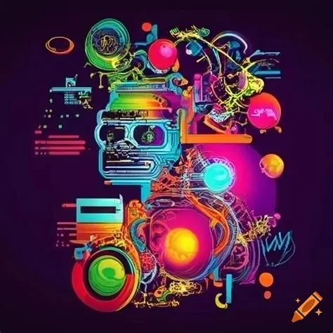 Funky computer science poster design on Craiyon