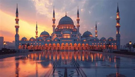 Mosque Architecture, Sunset Landscape Wallpaper | Landscape wallpaper ...