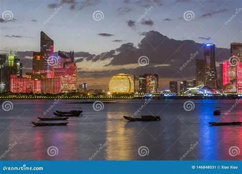 Hangzhou Skyline stock image. Image of contemporary - 146848031