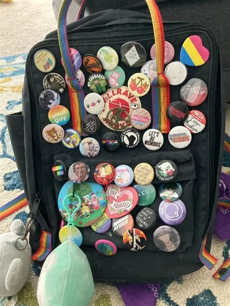 this. this was the goal. | Backpack decoration, Bag pins, Bags